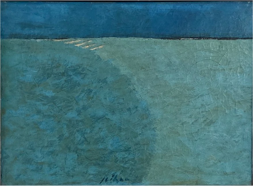 Schilderij van Jeihan, Langit Biru Laut Biru, 1973