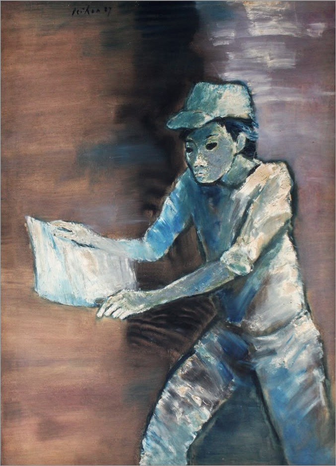 Schilderij van Jeihan, Tukang Koran, 1987